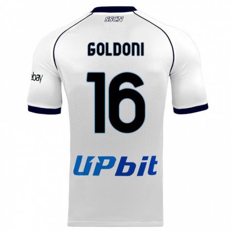 Kandiny Niño Camiseta Eleonora Goldoni #16 Blanco 2ª Equipación 2023/24 La Camisa Chile