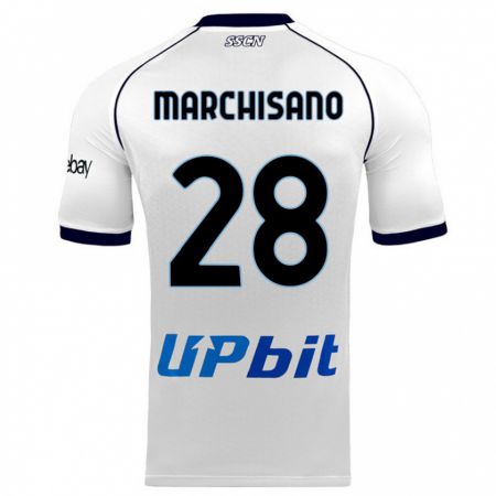 Kandiny Niño Camiseta Matteo Marchisano #28 Blanco 2ª Equipación 2023/24 La Camisa Chile