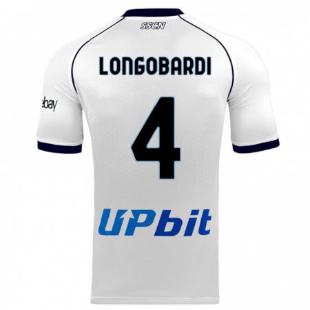 Kandiny Niño Camiseta Salvatore Longobardi #4 Blanco 2ª Equipación 2023/24 La Camisa Chile