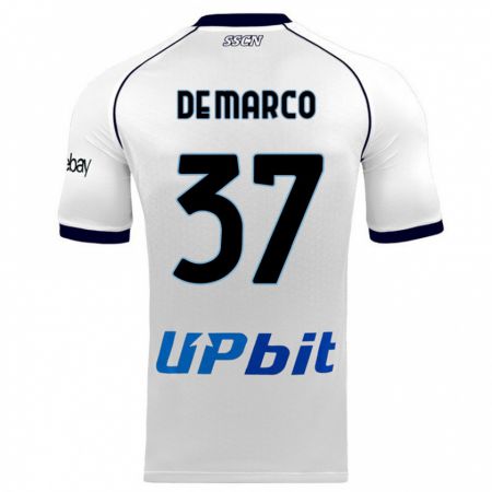 Kandiny Niño Camiseta Francesco De Marco #37 Blanco 2ª Equipación 2023/24 La Camisa Chile