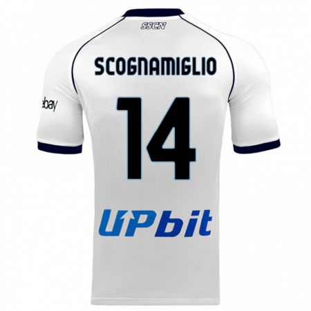 Kandiny Niño Camiseta Fabio Scognamiglio #14 Blanco 2ª Equipación 2023/24 La Camisa Chile