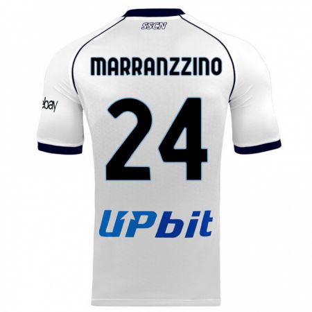 Kandiny Niño Camiseta Pasquale Marranzzino #24 Blanco 2ª Equipación 2023/24 La Camisa Chile