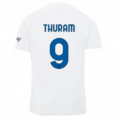 Kandiny Niño Camiseta Marcus Thuram #9 Blanco 2ª Equipación 2023/24 La Camisa Chile