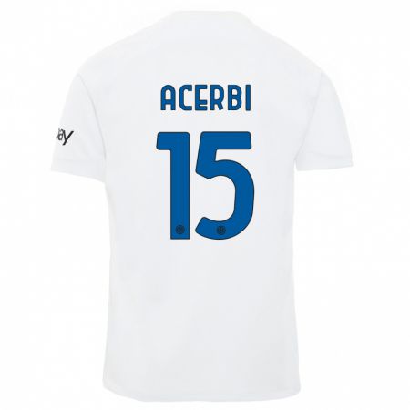 Kandiny Niño Camiseta Francesco Acerbi #15 Blanco 2ª Equipación 2023/24 La Camisa Chile