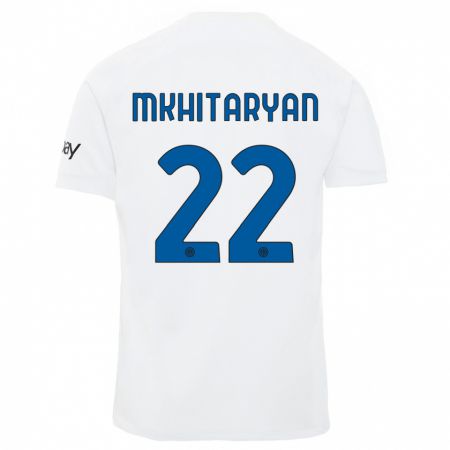 Kandiny Niño Camiseta Henrikh Mkhitaryan #22 Blanco 2ª Equipación 2023/24 La Camisa Chile