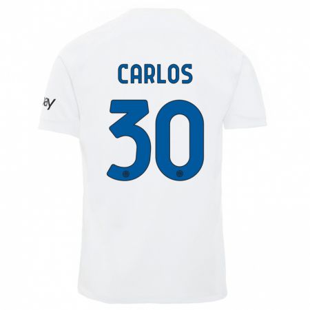 Kandiny Niño Camiseta Carlos Augusto #30 Blanco 2ª Equipación 2023/24 La Camisa Chile