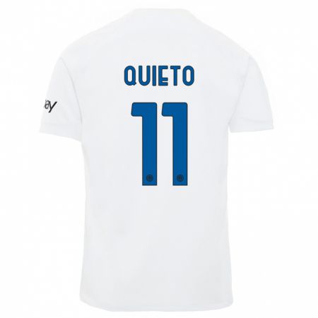 Kandiny Niño Camiseta Daniele Quieto #11 Blanco 2ª Equipación 2023/24 La Camisa Chile