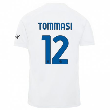 Kandiny Niño Camiseta Francesco Tommasi #12 Blanco 2ª Equipación 2023/24 La Camisa Chile