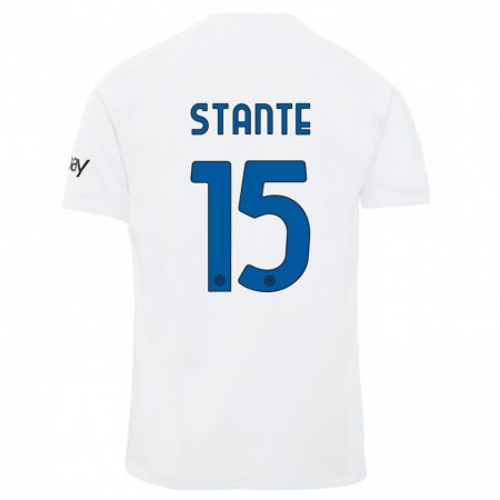 Kandiny Niño Camiseta Francesco Stante #15 Blanco 2ª Equipación 2023/24 La Camisa Chile