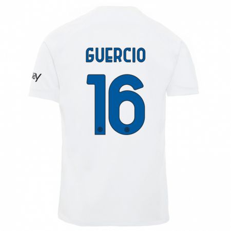 Kandiny Niño Camiseta Tommaso Guercio #16 Blanco 2ª Equipación 2023/24 La Camisa Chile