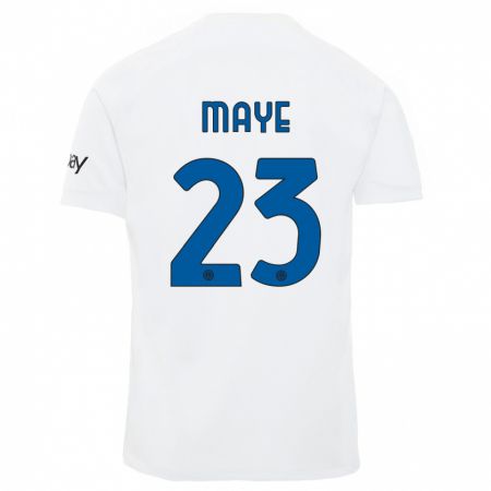Kandiny Niño Camiseta Yvan Maye #23 Blanco 2ª Equipación 2023/24 La Camisa Chile