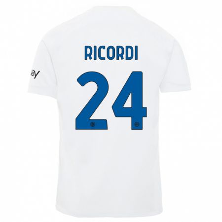 Kandiny Niño Camiseta Tommaso Ricordi #24 Blanco 2ª Equipación 2023/24 La Camisa Chile