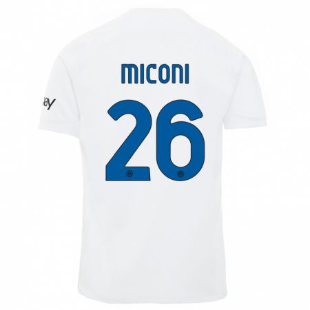 Kandiny Niño Camiseta Riccardo Miconi #26 Blanco 2ª Equipación 2023/24 La Camisa Chile