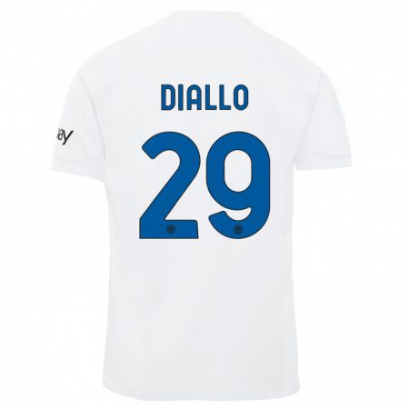 Kandiny Niño Camiseta Oumar Diallo #29 Blanco 2ª Equipación 2023/24 La Camisa Chile