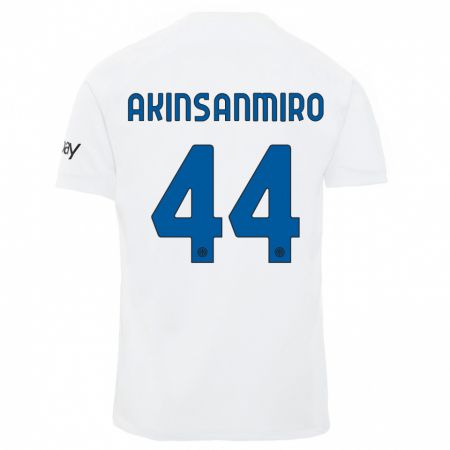 Kandiny Niño Camiseta Ebenezer Akinsanmiro #44 Blanco 2ª Equipación 2023/24 La Camisa Chile