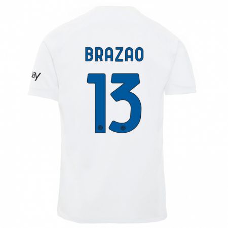 Kandiny Niño Camiseta Gabriel Brazao #13 Blanco 2ª Equipación 2023/24 La Camisa Chile
