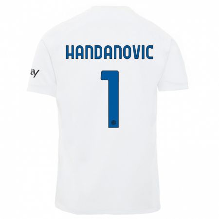 Kandiny Niño Camiseta Samir Handanovic #1 Blanco 2ª Equipación 2023/24 La Camisa Chile