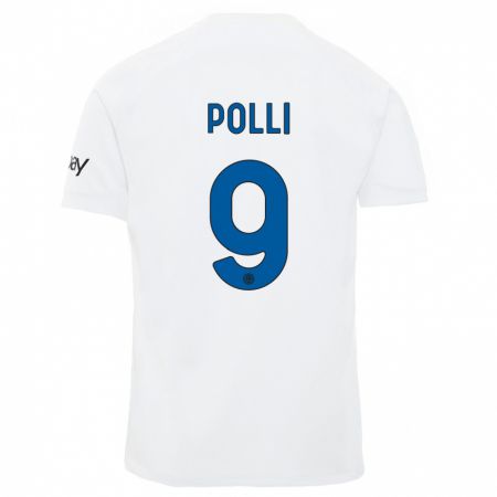Kandiny Niño Camiseta Elisa Polli #9 Blanco 2ª Equipación 2023/24 La Camisa Chile
