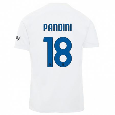 Kandiny Niño Camiseta Marta Pandini #18 Blanco 2ª Equipación 2023/24 La Camisa Chile