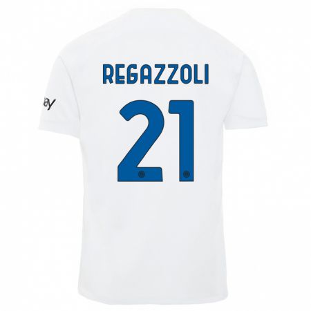 Kandiny Niño Camiseta Alice Regazzoli #21 Blanco 2ª Equipación 2023/24 La Camisa Chile