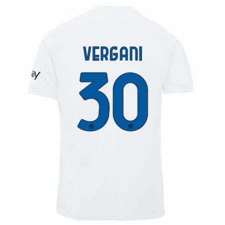 Kandiny Niño Camiseta Bianca Vergani #30 Blanco 2ª Equipación 2023/24 La Camisa Chile