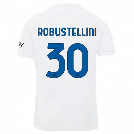 Kandiny Niño Camiseta Chiara Robustellini #30 Blanco 2ª Equipación 2023/24 La Camisa Chile