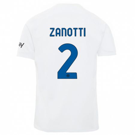 Kandiny Niño Camiseta Mattia Zanotti #2 Blanco 2ª Equipación 2023/24 La Camisa Chile