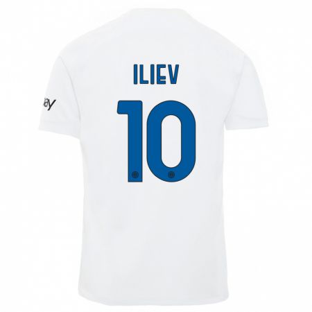 Kandiny Niño Camiseta Nikola Iliev #10 Blanco 2ª Equipación 2023/24 La Camisa Chile