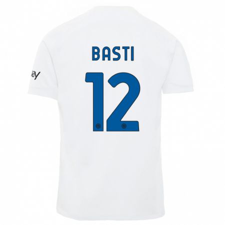 Kandiny Niño Camiseta Matteo Basti #12 Blanco 2ª Equipación 2023/24 La Camisa Chile