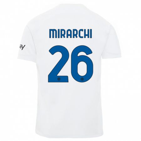 Kandiny Niño Camiseta Mattia Mirarchi #26 Blanco 2ª Equipación 2023/24 La Camisa Chile