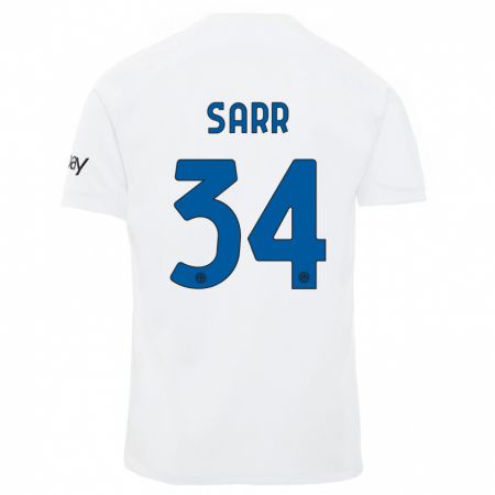 Kandiny Niño Camiseta Amadou Sarr #34 Blanco 2ª Equipación 2023/24 La Camisa Chile