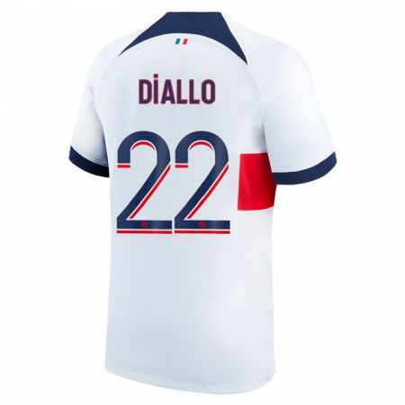 Kandiny Niño Camiseta Abdou Diallo #22 Blanco 2ª Equipación 2023/24 La Camisa Chile