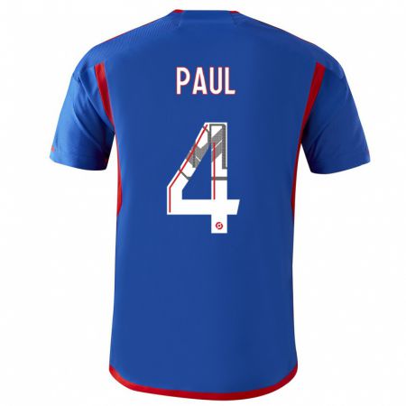Kandiny Niño Camiseta Paul Akouokou #0 Azul Rojo 2ª Equipación 2023/24 La Camisa Chile