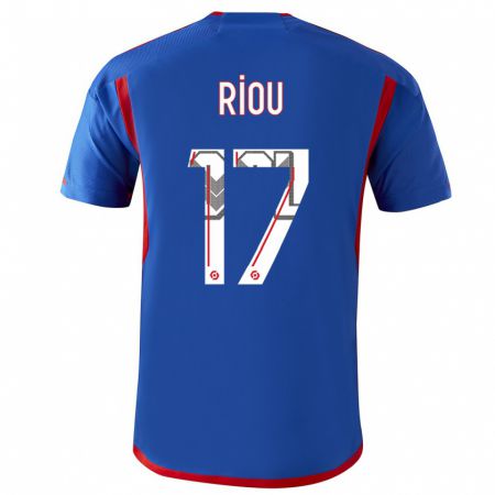 Kandiny Niño Camiseta Rémy Riou #17 Azul Rojo 2ª Equipación 2023/24 La Camisa Chile