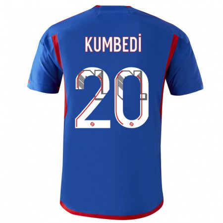 Kandiny Niño Camiseta Saël Kumbedi #20 Azul Rojo 2ª Equipación 2023/24 La Camisa Chile