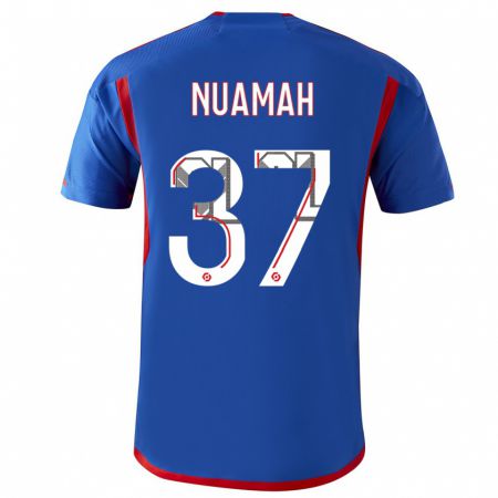 Kandiny Niño Camiseta Ernest Nuamah #37 Azul Rojo 2ª Equipación 2023/24 La Camisa Chile
