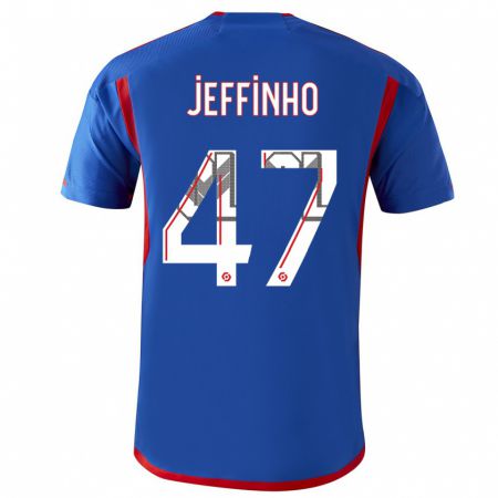 Kandiny Niño Camiseta Jeffinho #47 Azul Rojo 2ª Equipación 2023/24 La Camisa Chile