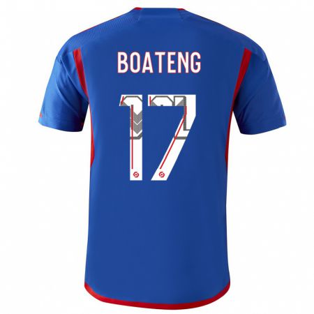 Kandiny Niño Camiseta Jerome Boateng #17 Azul Rojo 2ª Equipación 2023/24 La Camisa Chile