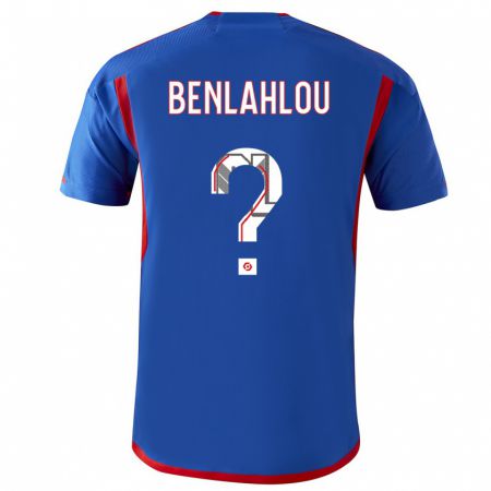 Kandiny Niño Camiseta Daryll Benlahlou #0 Azul Rojo 2ª Equipación 2023/24 La Camisa Chile
