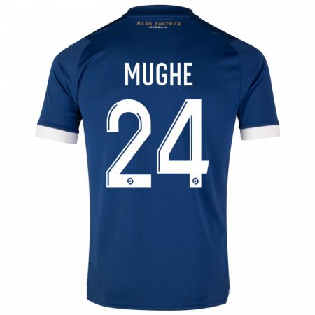 Kandiny Niño Camiseta François Mughe #24 Azul Oscuro 2ª Equipación 2023/24 La Camisa Chile