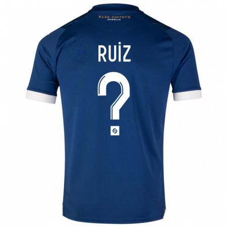 Kandiny Niño Camiseta Pedro Ruiz #0 Azul Oscuro 2ª Equipación 2023/24 La Camisa Chile