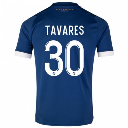 Kandiny Niño Camiseta Nuno Tavares #30 Azul Oscuro 2ª Equipación 2023/24 La Camisa Chile