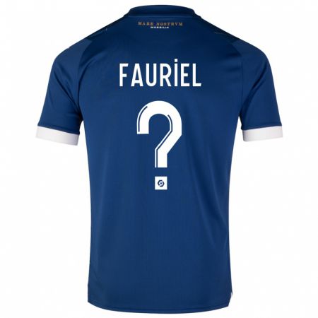 Kandiny Niño Camiseta Lois Fauriel #0 Azul Oscuro 2ª Equipación 2023/24 La Camisa Chile