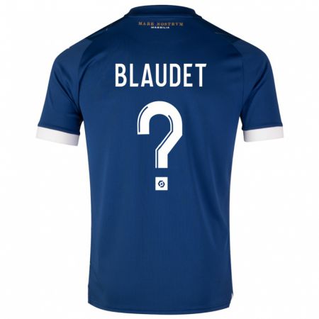 Kandiny Niño Camiseta David Blaudet #0 Azul Oscuro 2ª Equipación 2023/24 La Camisa Chile