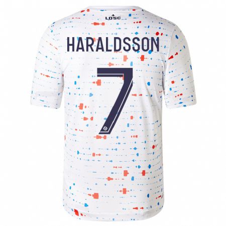 Kandiny Niño Camiseta Hákon Arnar Haraldsson #7 Blanco 2ª Equipación 2023/24 La Camisa Chile