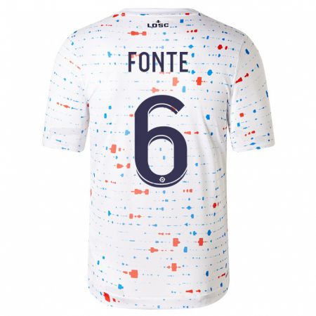 Kandiny Niño Camiseta Jose Fonte #6 Blanco 2ª Equipación 2023/24 La Camisa Chile