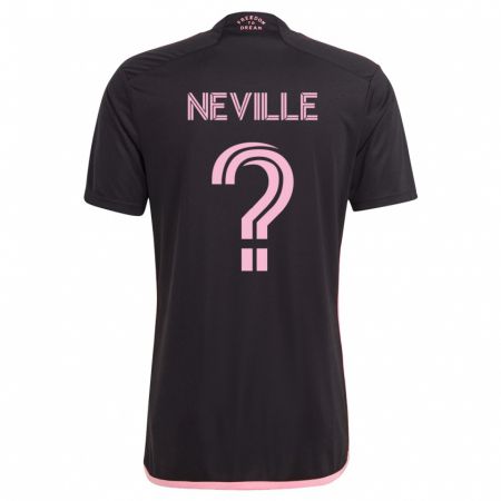 Kandiny Niño Camiseta Harvey Neville #0 Negro 2ª Equipación 2023/24 La Camisa Chile