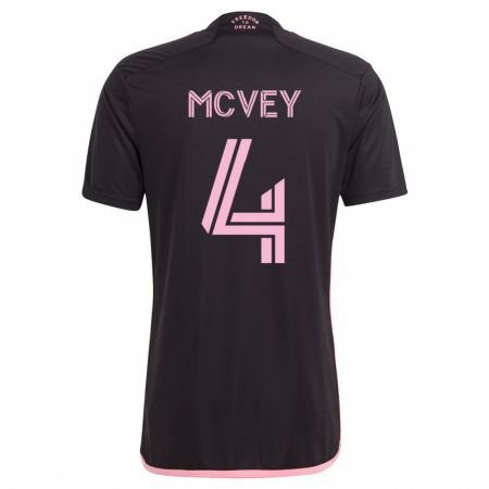 Kandiny Niño Camiseta Christopher Mcvey #4 Negro 2ª Equipación 2023/24 La Camisa Chile