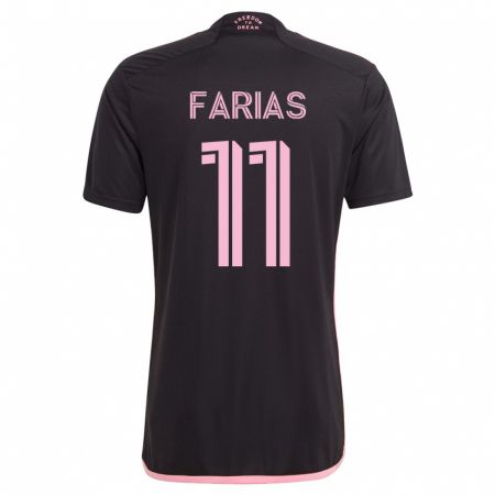Kandiny Niño Camiseta Facundo Farías #11 Negro 2ª Equipación 2023/24 La Camisa Chile