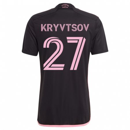 Kandiny Niño Camiseta Sergiy Kryvtsov #27 Negro 2ª Equipación 2023/24 La Camisa Chile
